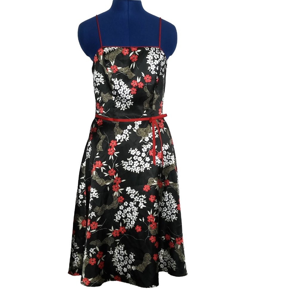 Rampage CDC Japanese Floral Print Strap Dress 6 - Picture 2 of 9